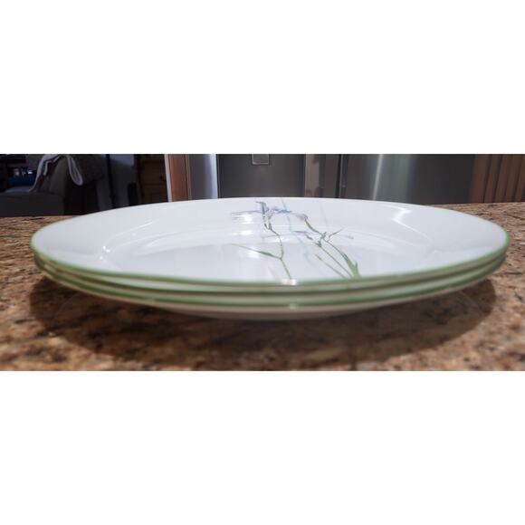 Vintage Corelle Shadow Iris (Qty 3) Dinner Plates 10 1/4" Round Purple Floral - Picture 8 of 14